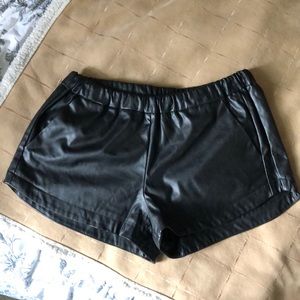 Faux leather shorts